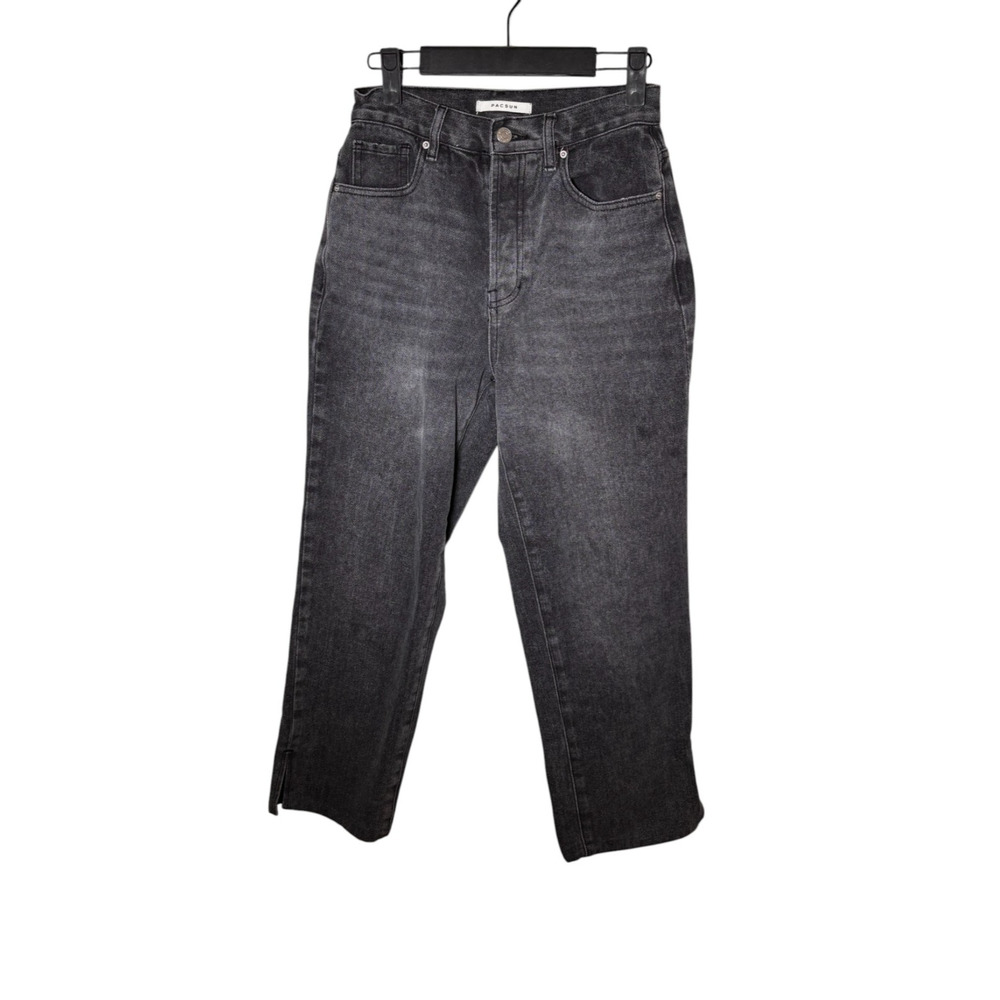 PacSun Dad Jean Washed Black Denim High Rise Straight Leg Women's Size 25